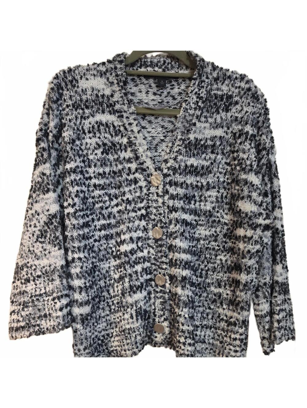 Marc New York Button Down Sweater Black/White/Gray Size S